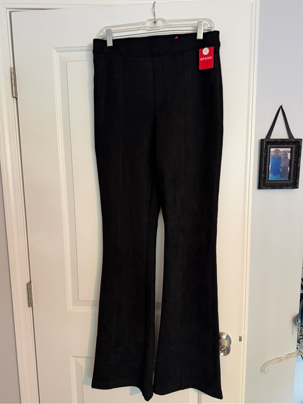 SPANX Black suede Pull-On Ponte Pants